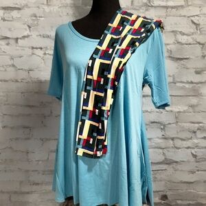 LulaRoe Perfect T Swing Top Small (8,10,12,14) & OS Leggings 2-10 Blue Bundle